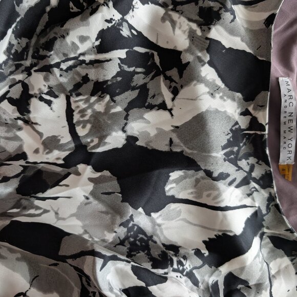 Marc New York Women's Ruched Black/White/Gray Cocktail Dress Size 4 - Picture 3 of 4